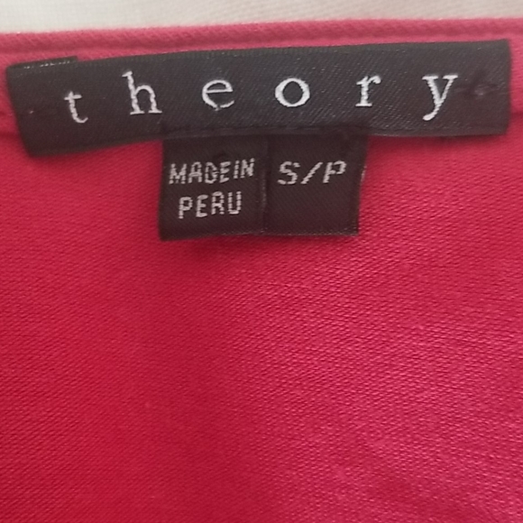 Theory Flutter Sleeve Red Top, sz S/P - Picture 3 of 4